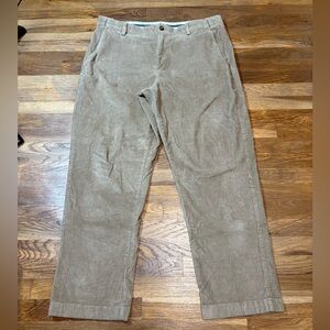 LL BEAN tan corduroy khaki style pants.